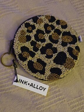 INK + ALLOY Beaded Leopard Coin Purse